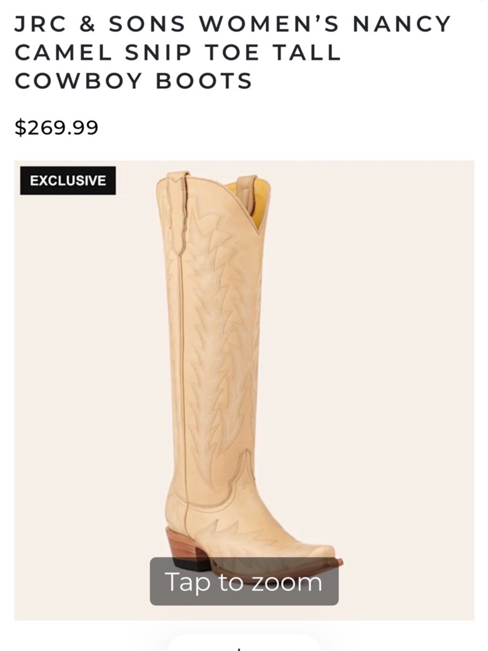 JRC & Sons Nancy Over-the-Knee Snip Toe Boots in Camel